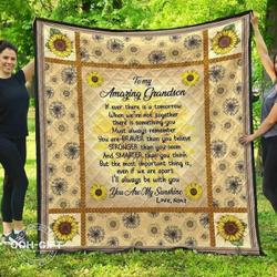 Grandson Grandma You Are My Sunshine Love Nana Blanket Th0807 Quilt and Home Decor