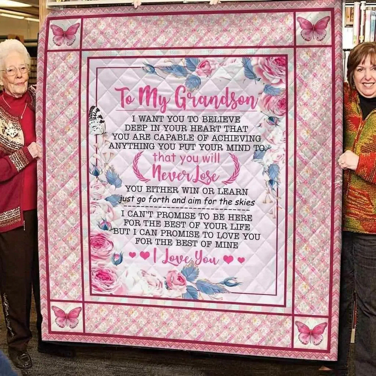 Grandson You Will Never Lose Blanket Th0807 Quilt and Home Decor