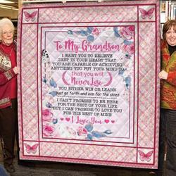 Grandson You Will Never Lose Blanket Th0807 Quilt and Home Decor