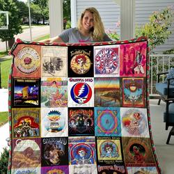 Grateful Dead Albums Cover Poster Quilt Blanket Ver 5 and Home Decor