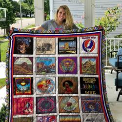Grateful Dead Albums Cover Quilt Blanket Ver 4 and Home Decor