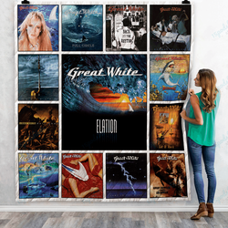 Great White Quilt Blanket 02 and Home Decor