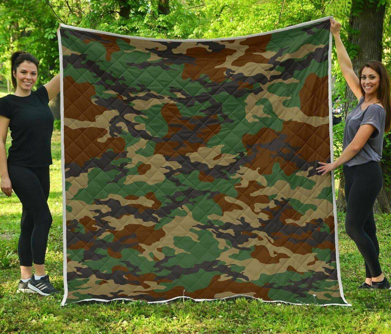 Green And Brown Camouflage Cl17100296Mdq Quilt Blanket and Home Decor