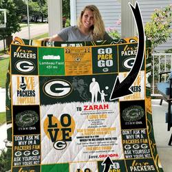 Green Bay Packers  Personalized Name Quilt Blanket and Home Decor