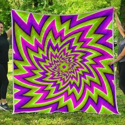Green Big Bang Moving Optical Illusion Hur Quilt Bevrlo and Home Decor