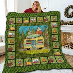 Green Camping Life 3D Customized Quilt and Home Decor