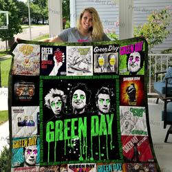 Green Day Poster Quilt Blanket and Home Decor