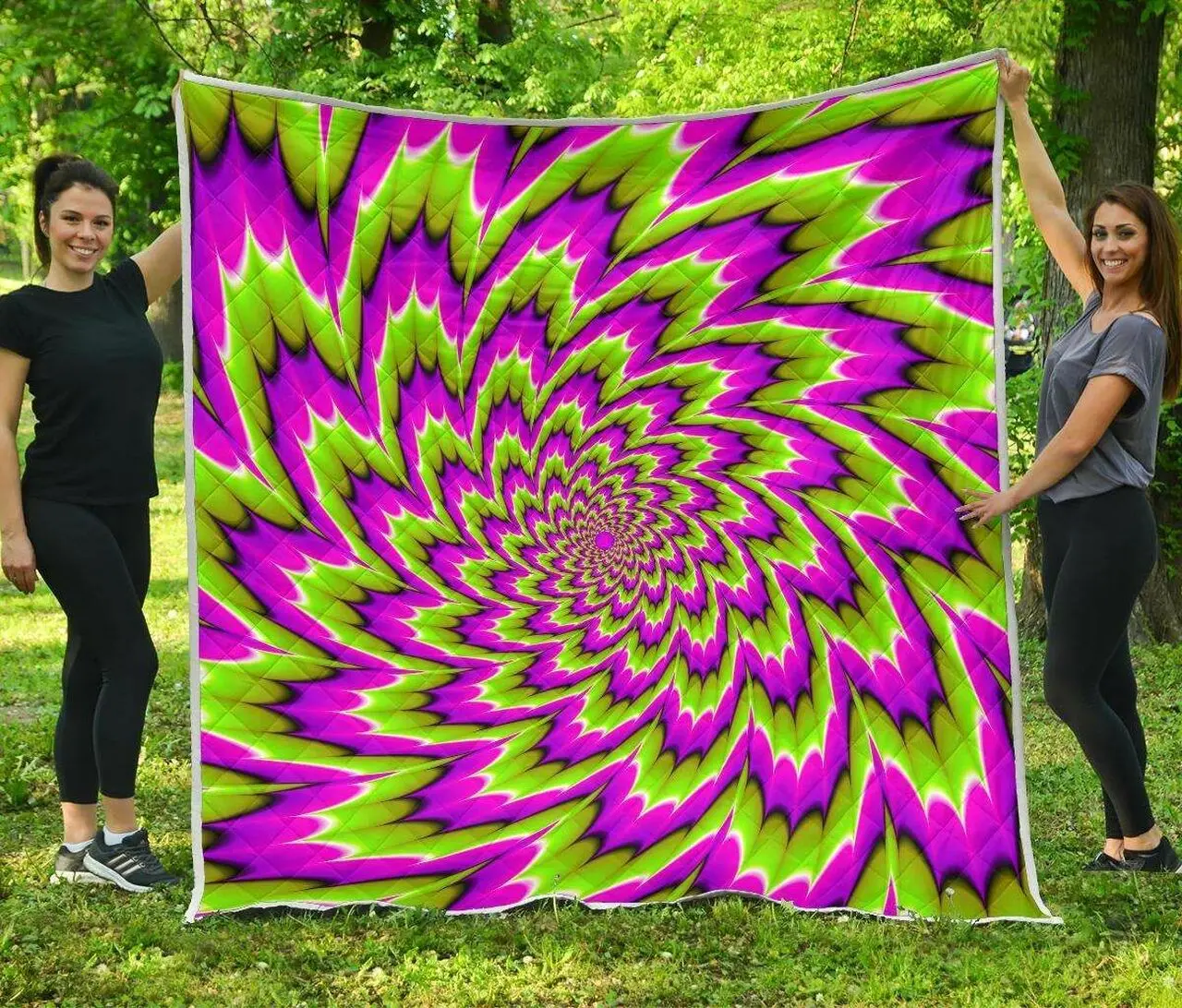 Green Explosion Moving Optical Illusion Cl17100303Mdq Quilt Blanket and Home Decor