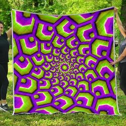 Green Hive Moving Optical Illusion Cl17100306Mdq Quilt Blanket and Home Decor