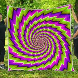 Green Twisted Moving Optical Illusion Cl17100312Mdq Quilt Blanket and Home Decor