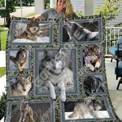 Grey Wolf Quilt Blanket and Home Decor