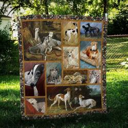 Greyhound Portrait Cl10100151Mdq Quilt Blanket and Home Decor