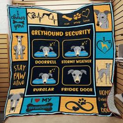 Greyhound Security Quilt Blanket Great Customized Blanket Gifts For Birthday Christmas Thanksgiving and Home Decor