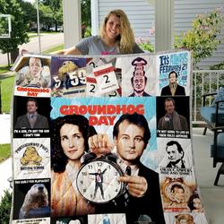 Groundhog Day Quilt Blanket For Fans and Home Decor