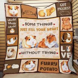 Guinea Pig Some Things Just Fill Your Heart Without Trying Quilt Blanket Great Customized Blanket Gifts For Birthday Christmas Thanksgiving and Home Decor