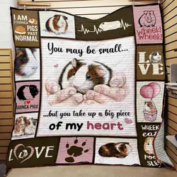 Guinea Pig You May Be Small But You Take Up A Big Piece Of My Heart Quilt Blanket Great Customized Blanket Gifts For Birthday Christmas Thanksgiving and Home Decor