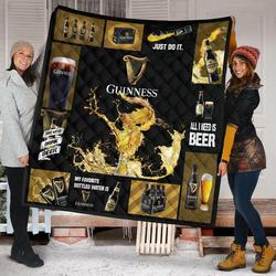 Guinness All I Need Is Beer Gift Idea Quilt and Home Decor