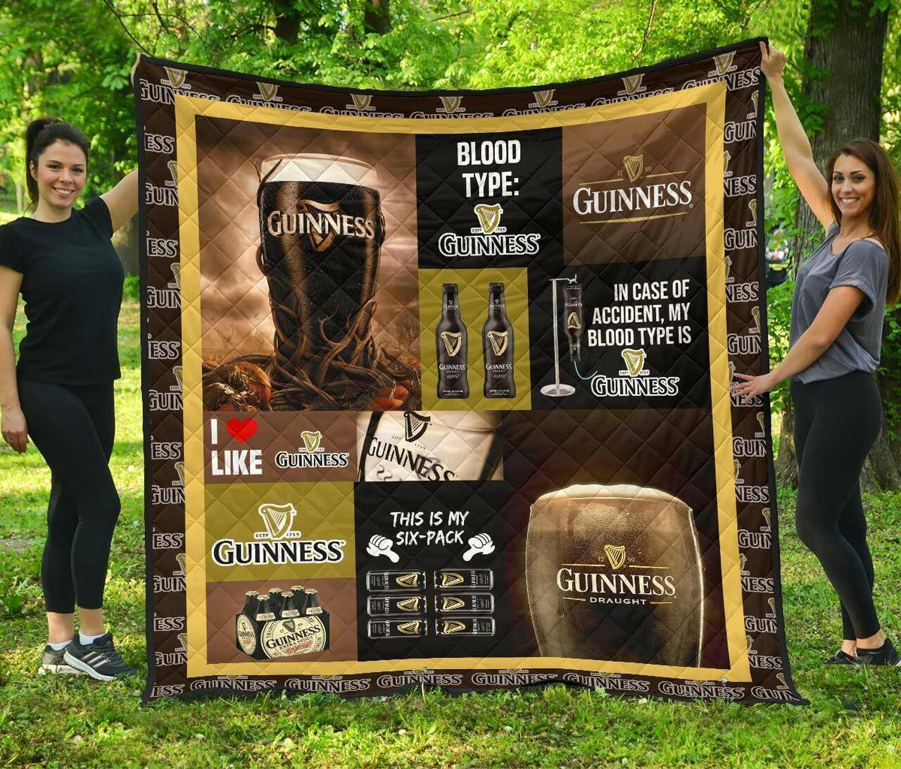 Guinness Funny Gift For Beer Lover Quilt and Home Decor