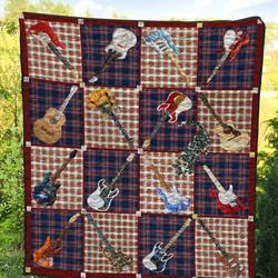 Guitar Bi060701B Tbg Quilt Blanket and Home Decor