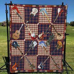 Guitar Bi090706B Tbg Quilt Blanket and Home Decor
