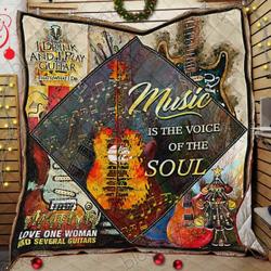 Guitar Cl14100246Mdq Quilt Blanket and Home Decor