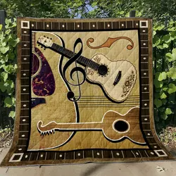 Guitar Cl16100041Mdq Quilt Blanket and Home Decor