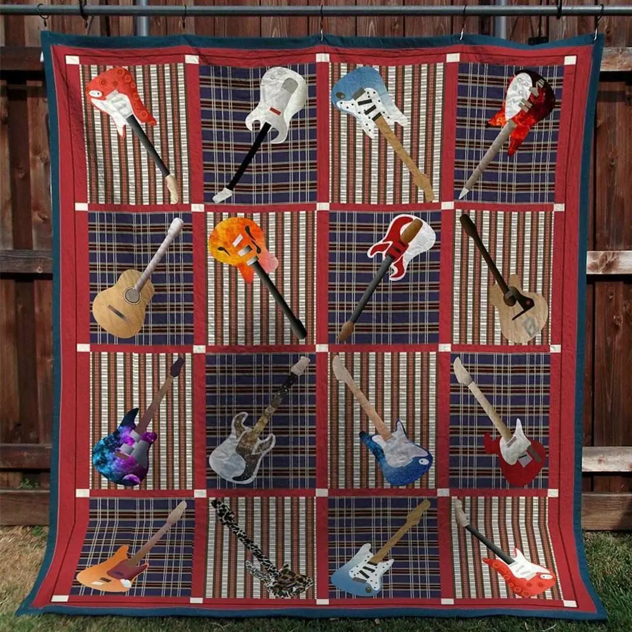 Guitar Collection Blanket Quilt Quilt and Home Decor