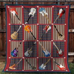 Guitar Collection Blanket Quilt  Quilt and Home Decor