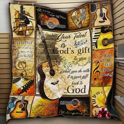 Guitar God Gift TB160996 3D Customized Quilt and Home Decor