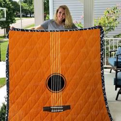 Guitar Lover Quilt Blanket Great Customized Blanket Gifts For Birthday Christmas Thanksgiving and Home Decor