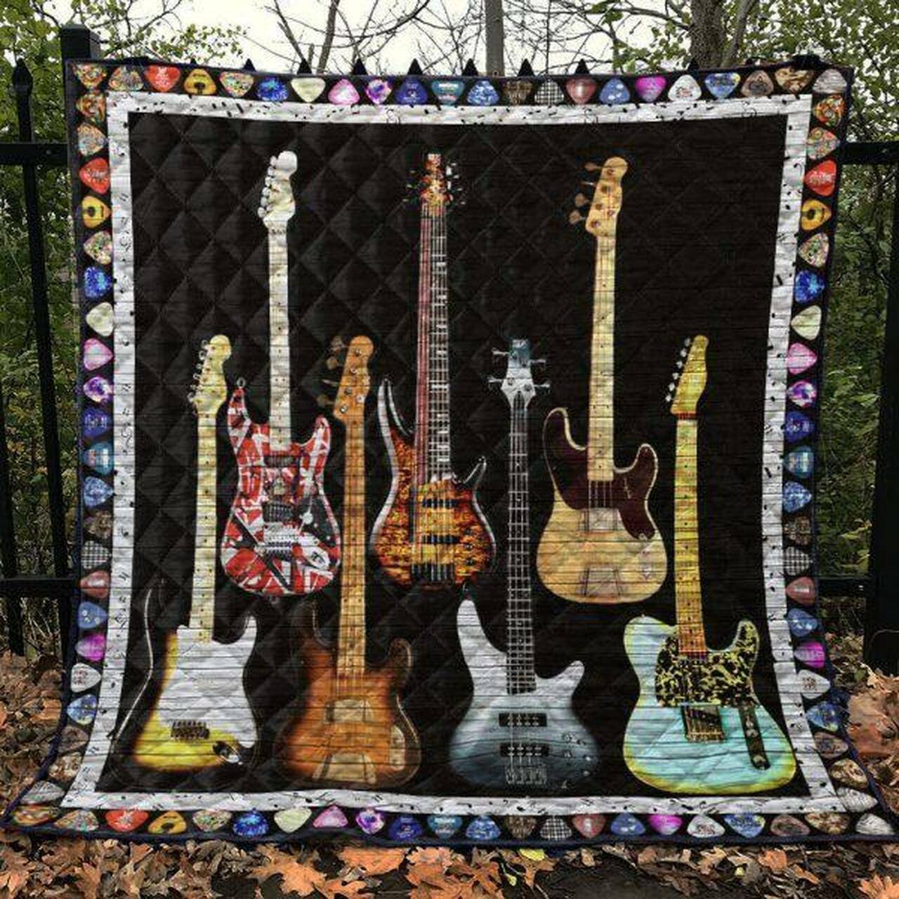 Guitar Quilt Blanket Ver 10 Quilt and Home Decor