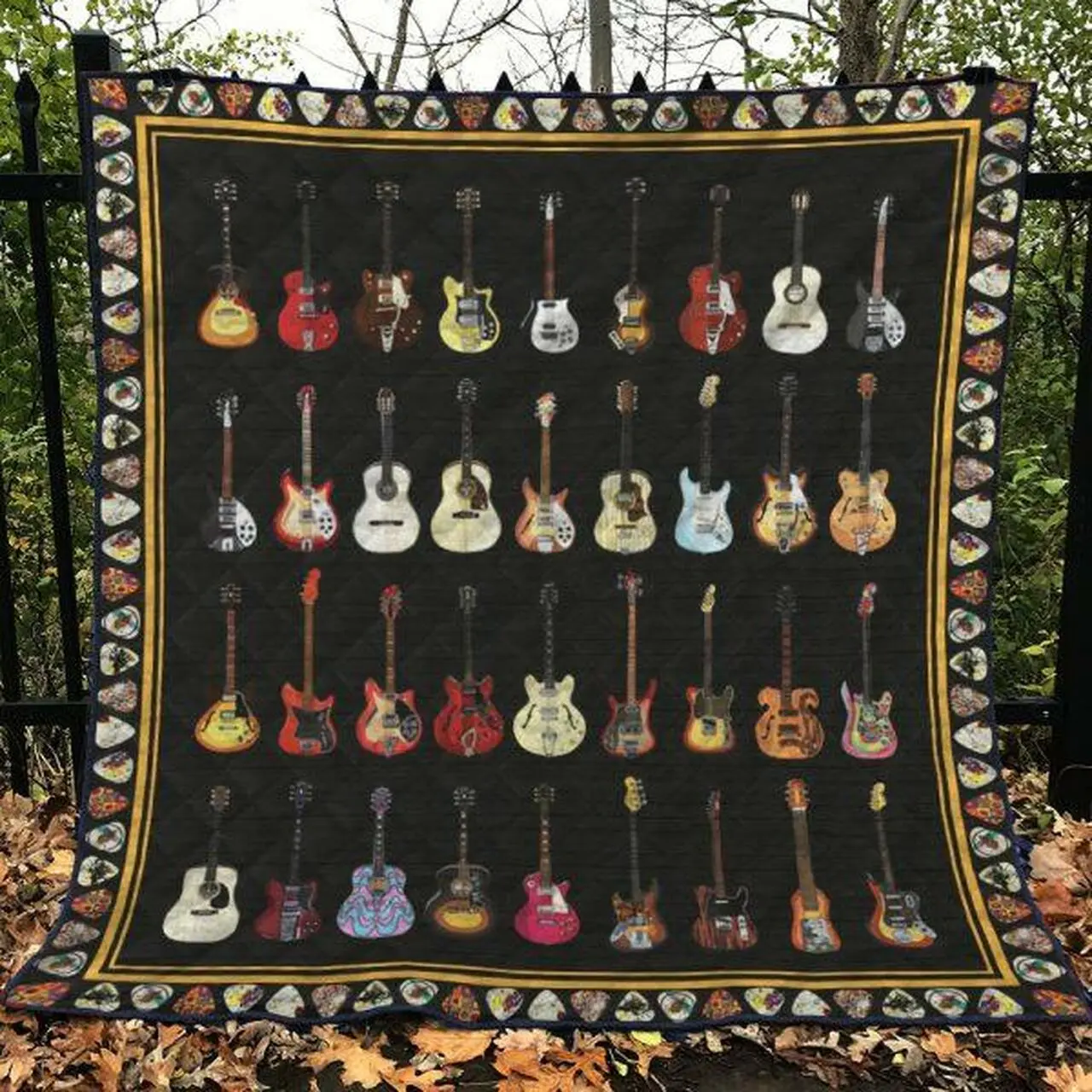 Guitar Quilt Blanket Ver 12 Quilt and Home Decor