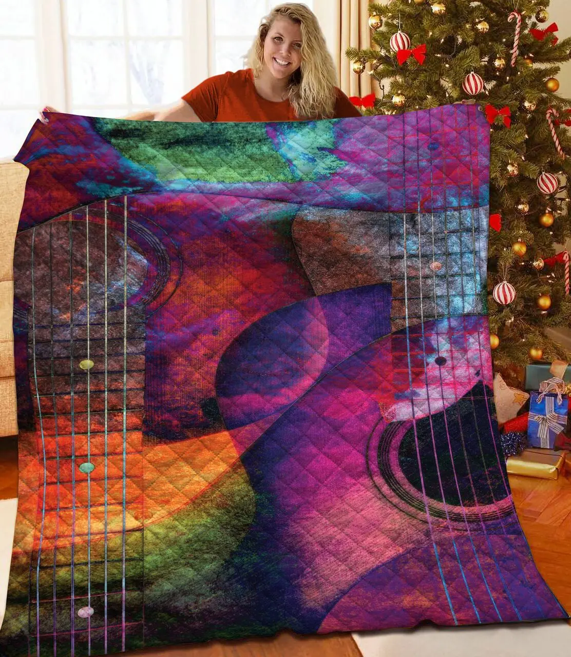 Guitar Quilt Woa and Home Decor