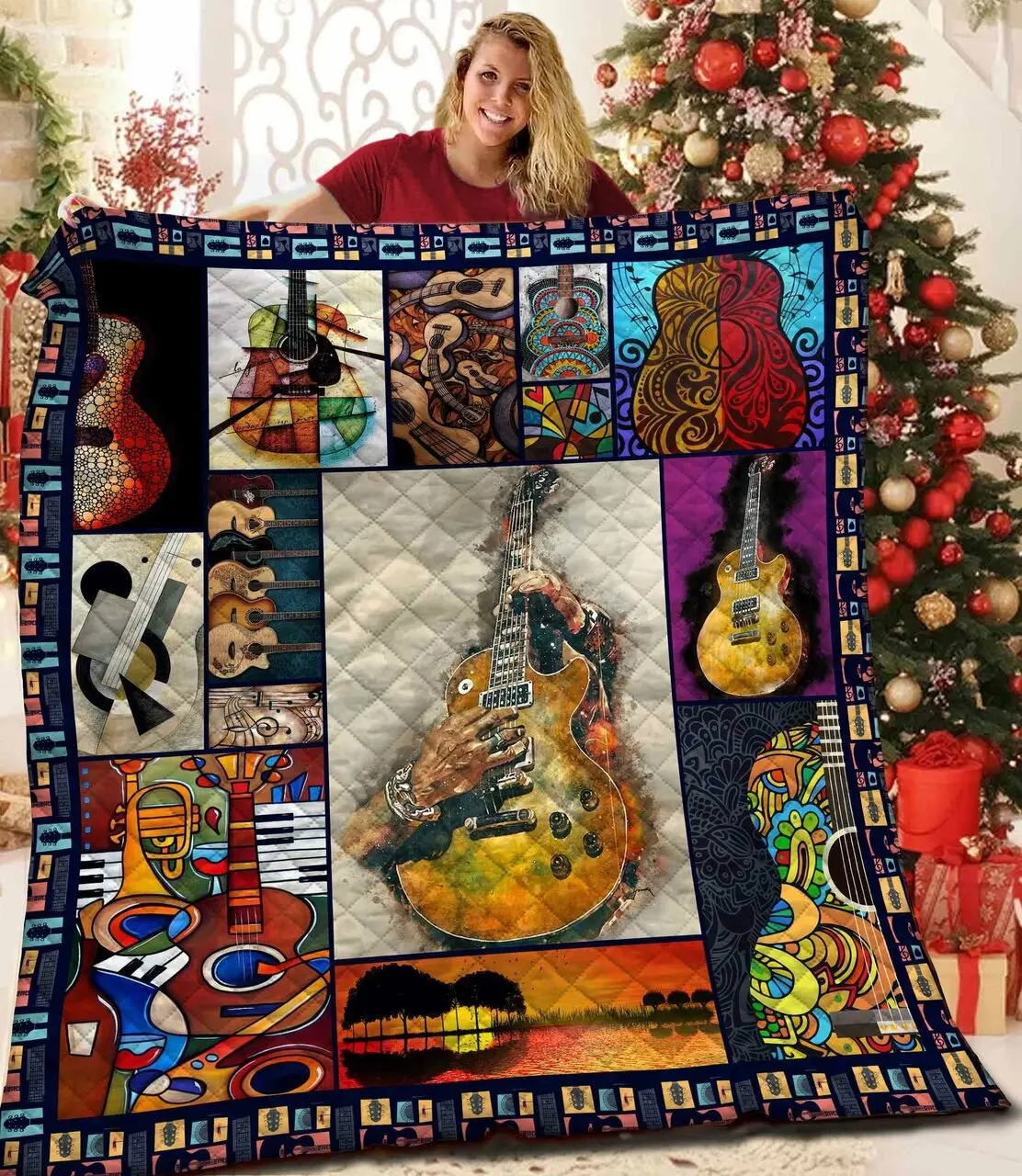 Guitar Quilt Wyp and Home Decor