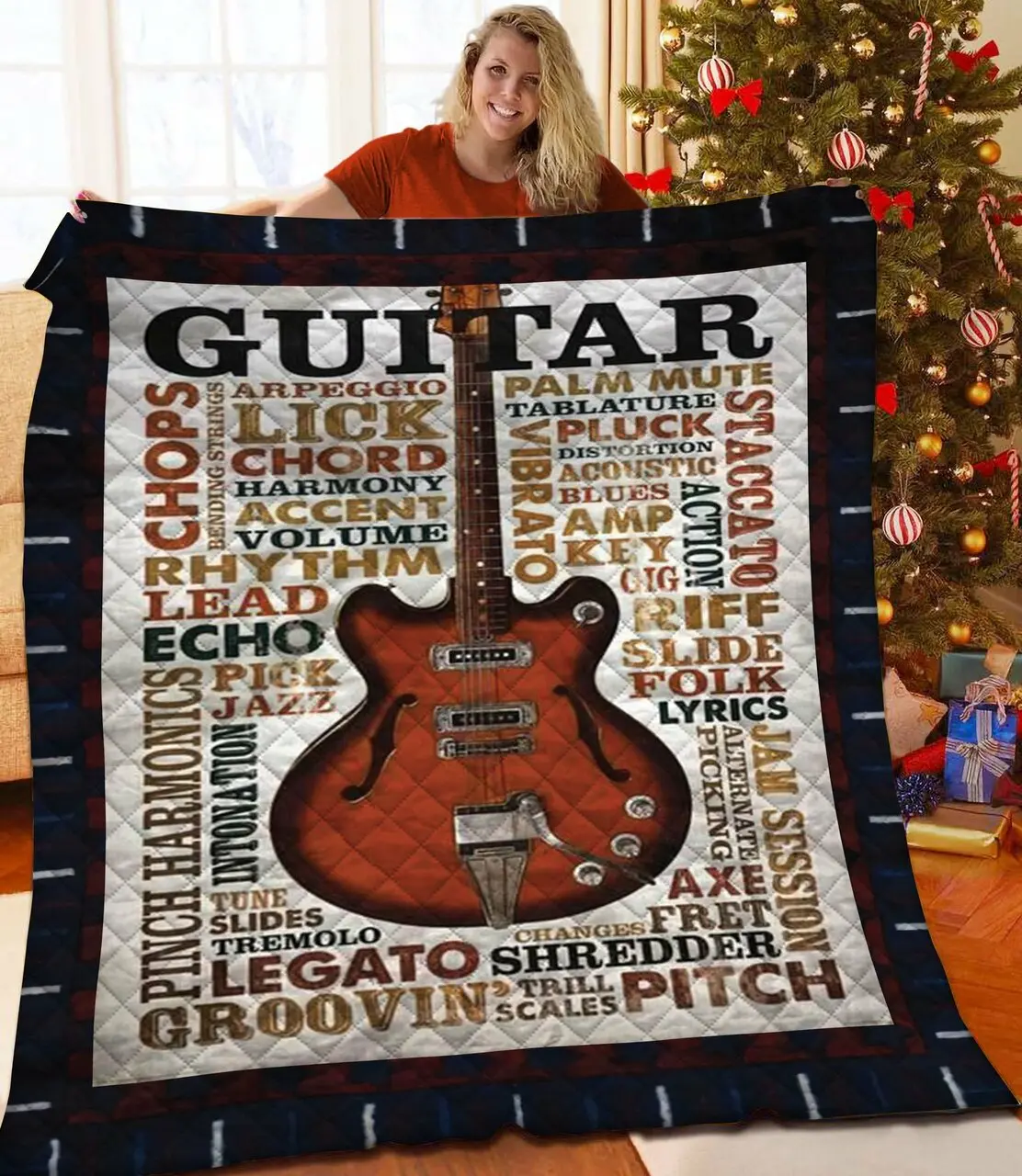 Guitar Quilt Wzo and Home Decor