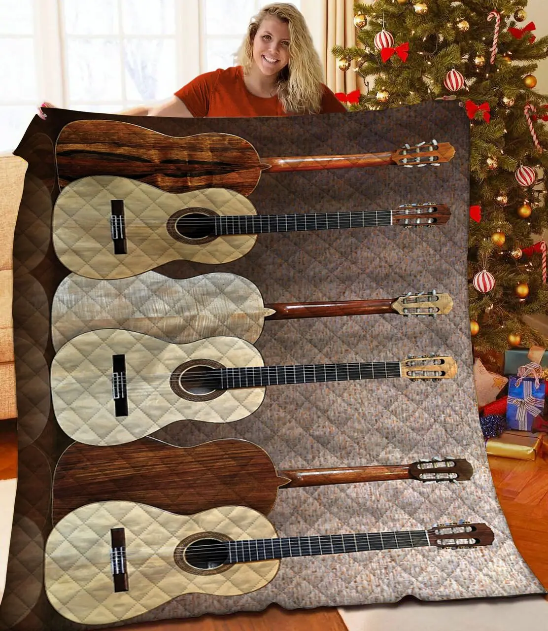 Guitar Quilt Wzt and Home Decor