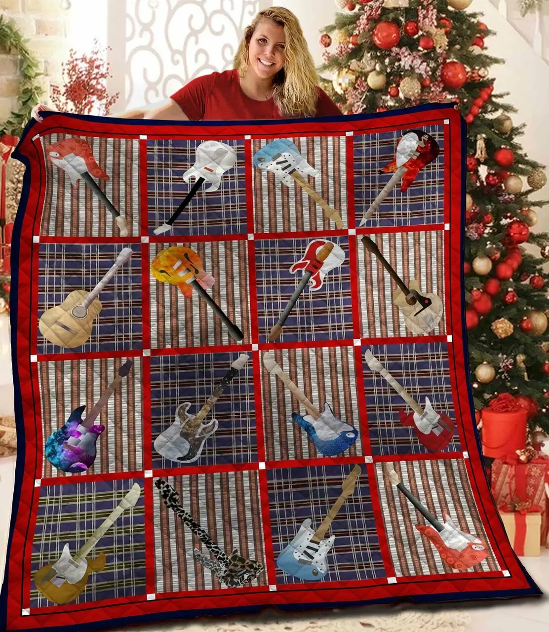 Guitar Quilt Xcq and Home Decor