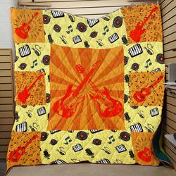 Guitar Style One Quilt and Home Decor