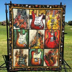 Guitar Tg080702A Tbg Quilt Blanket and Home Decor