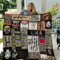 Gun Lovers 3D Personalized Customized Quilt Blanket 6 and Home Decor