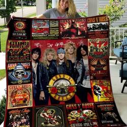 Gun N Roses Quilt Blanket Hvt270507  Quilt and Home Decor