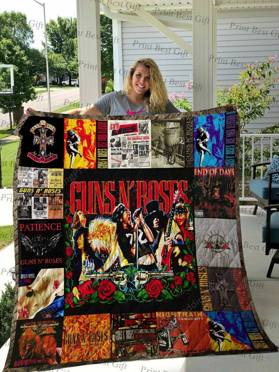 Guns N’ Roses Poster Quilt Blanket and Home Decor