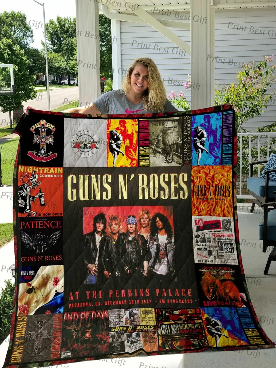 Guns N’ Roses Poster Quilt Blanket Ver 2 and Home Decor