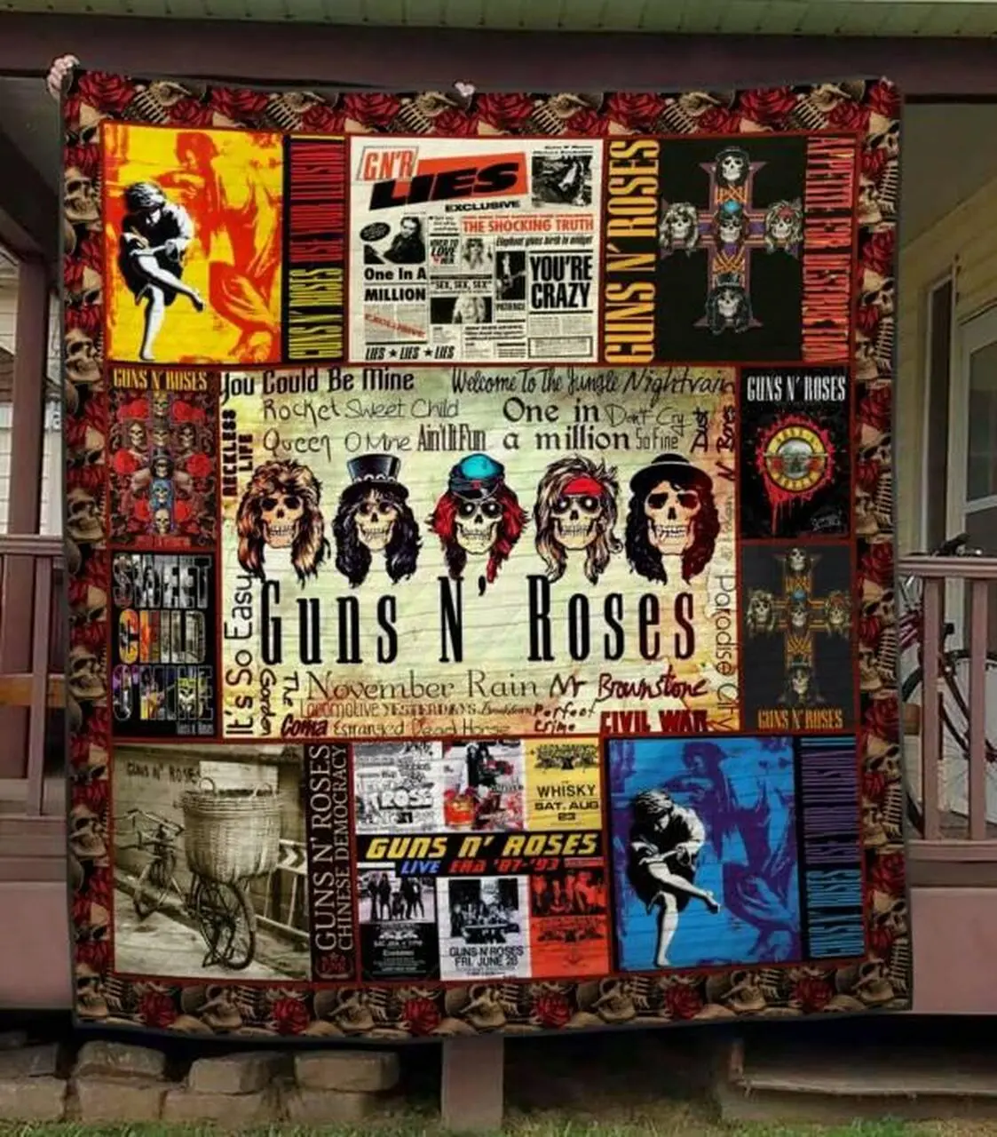 Guns N Roses Quilt Blanket Hvt230509 Quilt and Home Decor