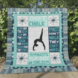 Gymnastic Flip Out In The Gym Quilt Blanket Great Customized Blanket Gifts For Birthday Christmas Thanksgiving and Home Decor
