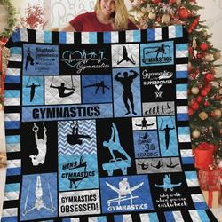 Gymnastics Is My Superpower Quilt Blanket Great Customized Blanket Gifts For Birthday Christmas Thanksgiving and Home Decor