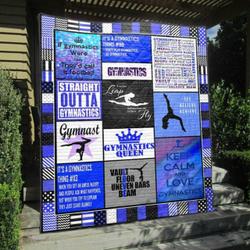 Gymnastics Queen Blue Quilt Blanket Vh09  Quilt and Home Decor