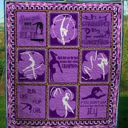 Gymnatics Some Girls Were Born To Flip Quilt Blanket Great Customized Blanket Gifts For Birthday Christmas Thanksgiving and Home Decor