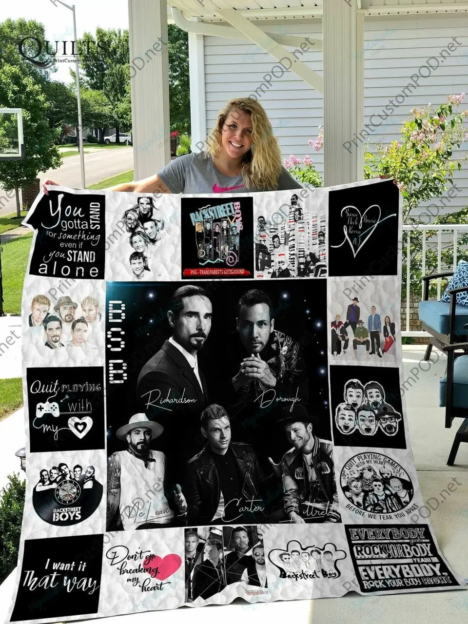 H Backstreet Boys Quilt Blanket For Fan and Home Decor