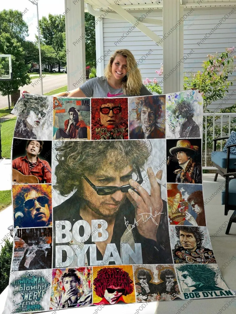 H Bob Dylan Quilt Blanket and Home Decor